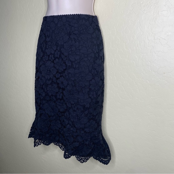 Express Black Lace Pencil Midi Skirt Size 6 - Picture 6 of 16